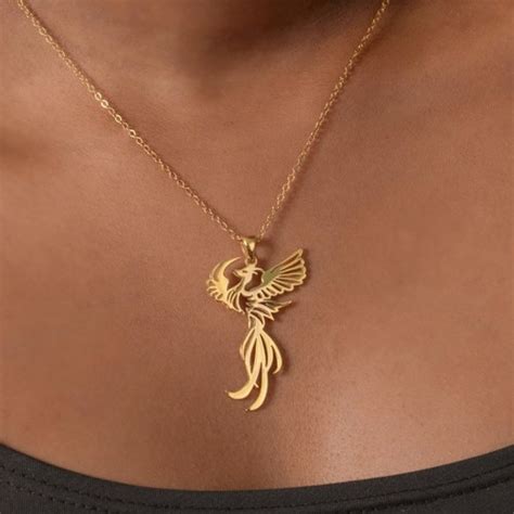 Phoenix Necklace Celtic Jewelry Bird Pendant Firebird Etsy