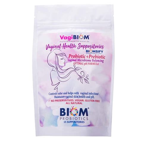 biom probiotics vaginal probiotic suppository for women natural 15 count