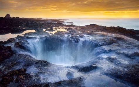 Perfect Sunset At Thors Well On The Oregon Coast 2500×1567