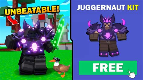 Free Juggernaut Kit Gamemode In Roblox Bedwars Youtube