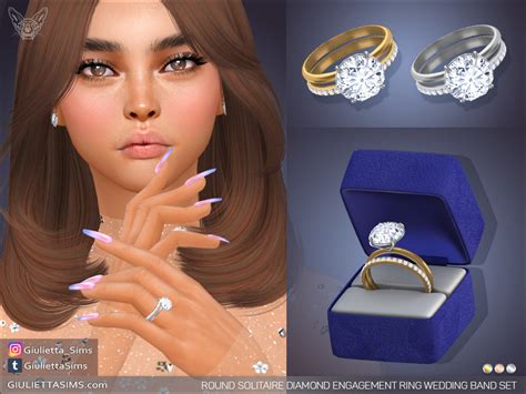 Giulietta Sims — Round Solitaire Diamond Engagement Ring Wedding