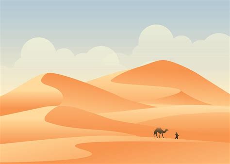 Africa Desert Landscape Vector Landscape Vector Desert Illustration