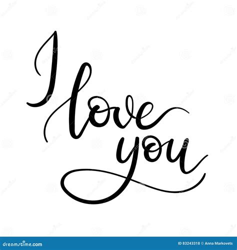 I Love You Hand Lettering Greeting Card Stock Vector Illustration Of