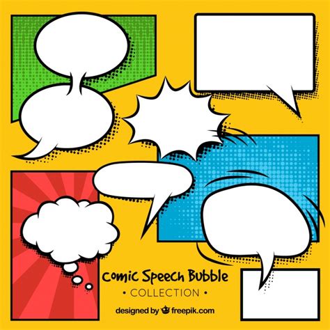 Escritura libre, creatividad, etc.os dejamos una serie de viñetas de comic para ser escritas por nuestros alumnos. Colección de globos de diálogo para cómic | Descargar Vectores gratis