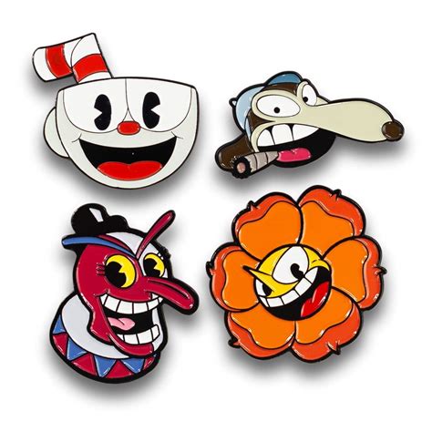 Buy Cuphead Collectibles Exclusive Cuphead Enamel Pin Set 4 Pack Online At Desertcartromania