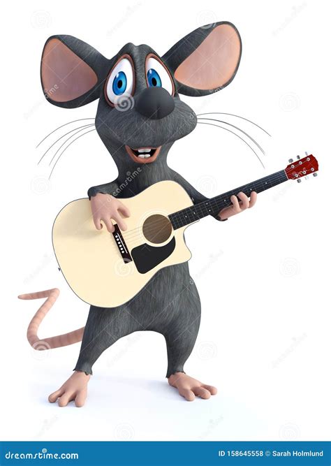Mouse With A Guitar Cartoon Vector 11619791
