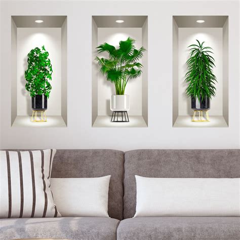 Wall Stickers 3d Leafy Plants Wall Decals Wall Decal 3d 3d Effects