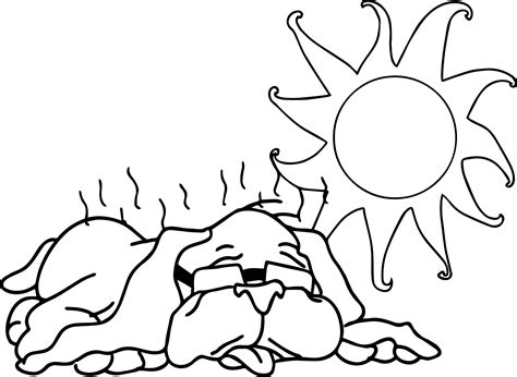 Summer Very Hot And Dog Coloring Page | Wecoloringpage.com