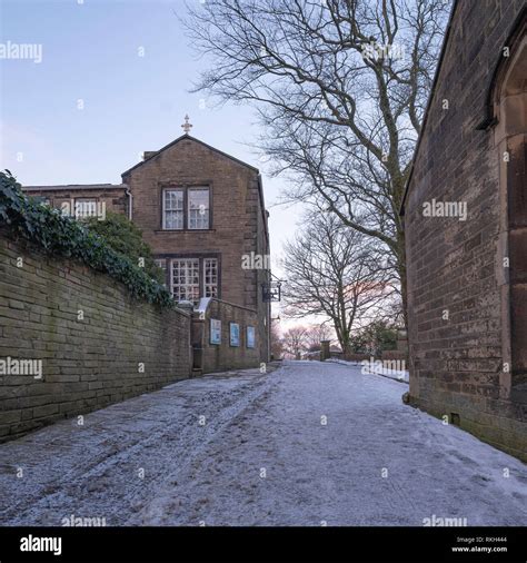 Bronte Parsonage Haworth West Yorkshire In The Snow In Winter With