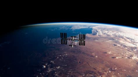International Space Station Iss Orbiting Earth In Space Spacex And Nasa