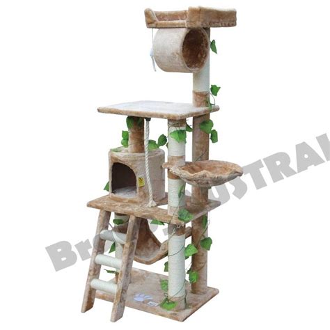 If you catch the cat in the act of scratching in the undesired spot, even with the aversives in place, correct the cat with a sound; Cat Scratching Post Tree Post House Tower with Ladder ...