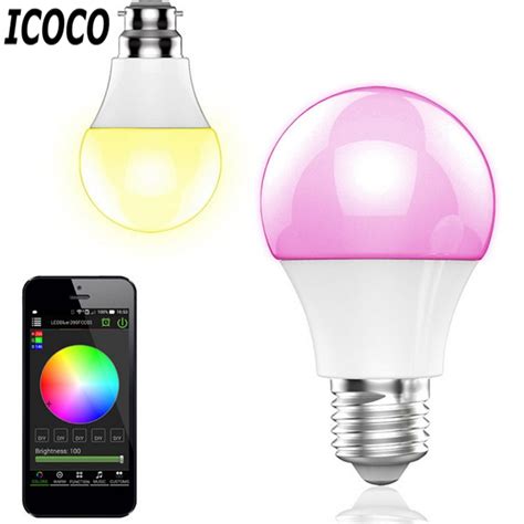 Icoco E27 Smart Bluetooth Led Light Multicolor Dimmer Bulb Lamp For Ios