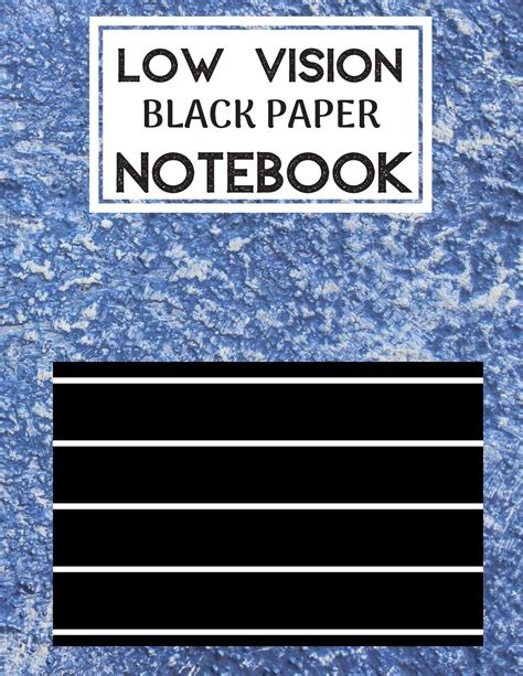 Low Vision Black Paper Notebook Bold Line Writing Paper For Low Vision