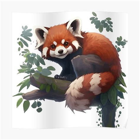 Red Panda Anime Cute Poster For Sale By Triplez Redbubble