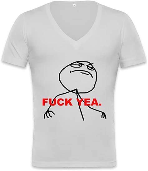 Fuck Yea Meme Unisex Deep V Neck T Shirt Xx Large Amazon Co Uk Clothing