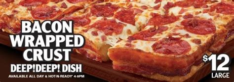 Little Caesars Bacon Wrapped Crust Deepdeep Dish Pizza Is Here