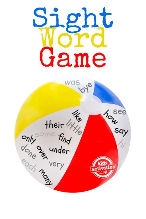 Giggly Learning Fun With Beach Ball Sight Word Game For Kids Kids
