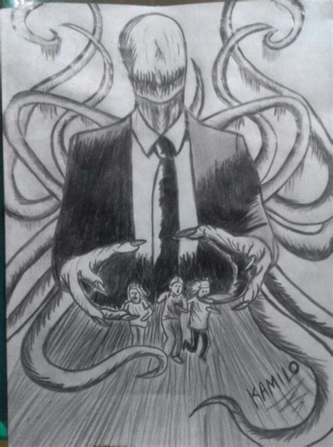 Mi Dibujo De Slenderman Terror Amino