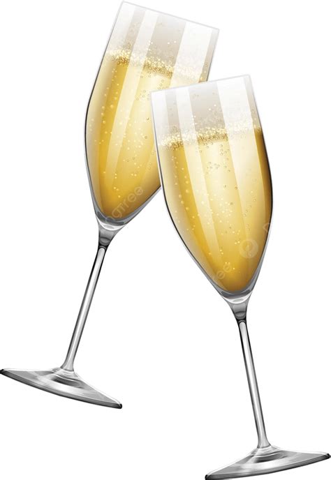 Two Champagne Glasses On White Celebration Clip Champagne Vector