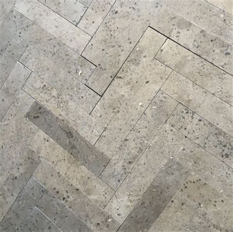 Lagos Azul 6x12 Herringbone Mosaic Limestone Tile Backsplash Floor And