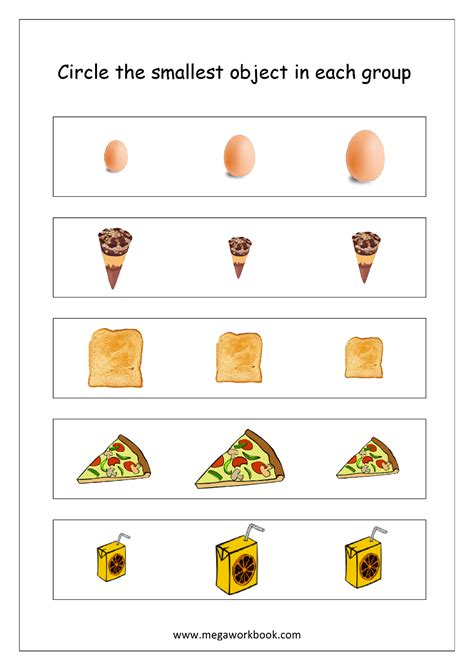 Free Printable Big And Small Worksheets Size Comparison Logical