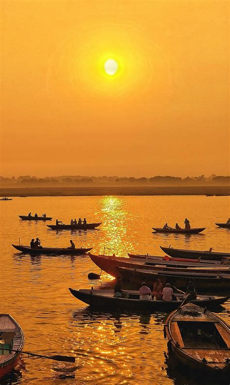 Early Mornings At The Ghats Of Varanasi Morning Sunrise People