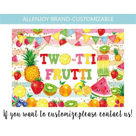 Twotti Frutti Birthday Backdropsummer Tropical Fruit Party Etsy