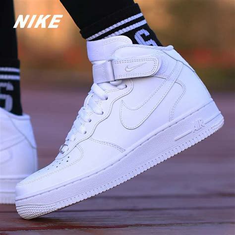 Nike Air Force 1 Sneakers High Cut All White High Top And Low Top Shoes