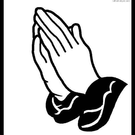 Praying Hands With Cross Colouring Page Clipart Best