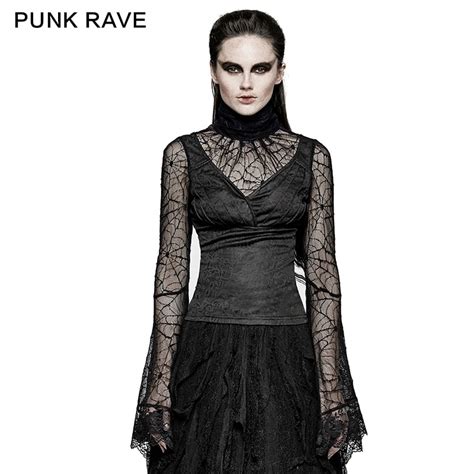Punk Rave Fashion Black Rock Retro Pinup Cosplay Gothic Spider Web Sexy