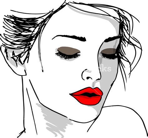 Illustration Beautiful Womans Face Sketch Royalty Free Stock Image