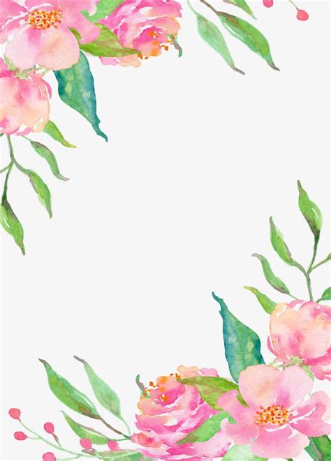 Pink Flower Borders Png Clipart Border Border Flowers Branch