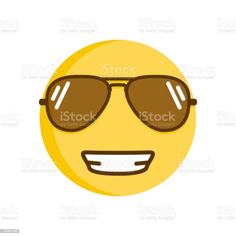 Coole Emoticons Lächelnd In Sonnenbrillen Vektor Smiley Emoji Für