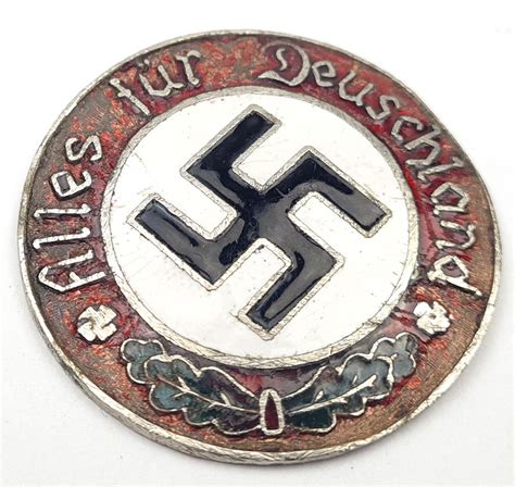 Ww2 German Nazi Nsdap Third Reich Party Enamel Membership Pin Marked No