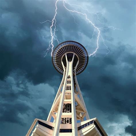 Storm Over Space Needle Seattle Seattlephotographer Spaceneedle