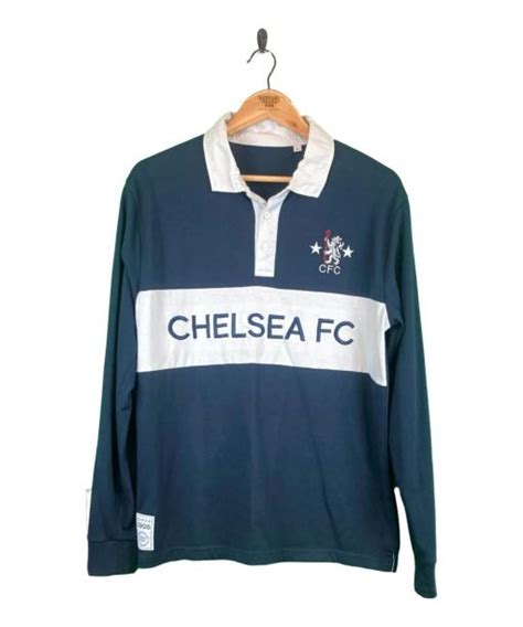 Retro Chelsea Fc Polo Shirt L The Kitman Football Shirts