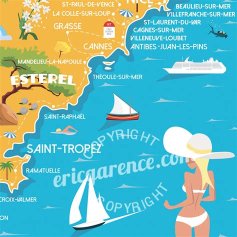 Poster X Eric Garence French Riviera Map
