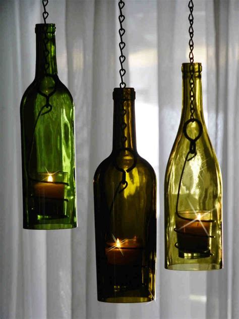 Diy Wine Bottle Candle Holders Pretty Cool Garrafas De Vidro