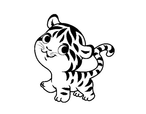 Coloriage de Bébé tigre pour Colorier Coloritou com