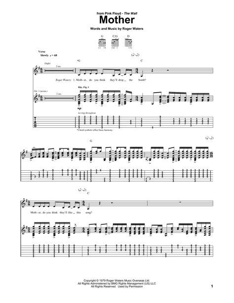 Mother By Pink Floyd Guitar Tab Guitar Instructor