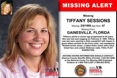 Tiffany Sessions Age Now 47 Missing 02 09 1989 Missing From Gainesville Fl Anyone Having
