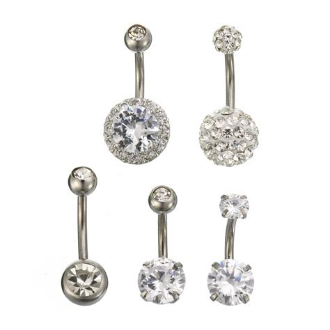 Fashion Crystal Belly Button Rings Body Piercing Bar Navel Rings Sexy Body Jewelry For Women