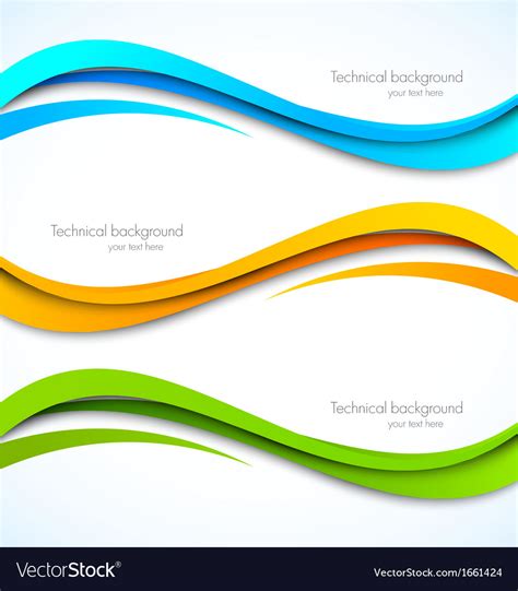 Set Wavy Banners Royalty Free Vector Image Vectorstock