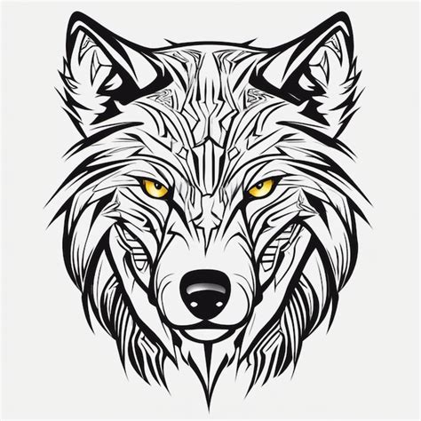 Premium Ai Image Majestic Tribal Wolf Tattoo