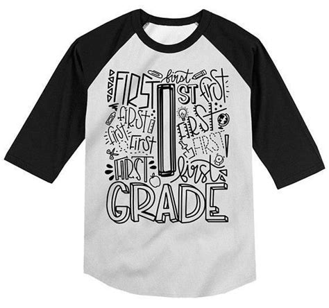 Boys Cute 1st Grade T Shirt Typography Cool Raglan 34 Sleeve Boys