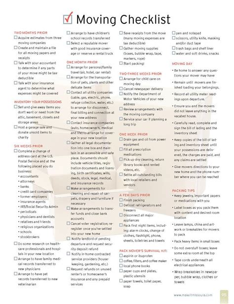 Printable Moving Checklist 25 Unique Moving Checklist Printable Ideas