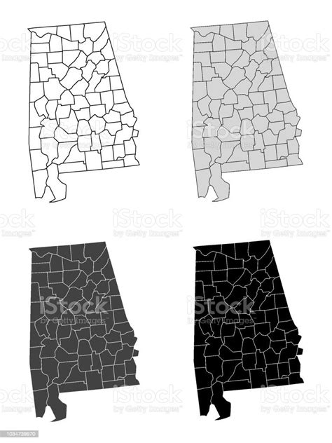 Alabama County Map Stock Illustration Download Image Now Alabama