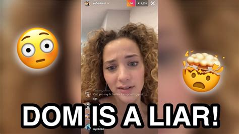 Sofie Dossi Reveals More On Doms Cheating On Live 😳🍵 Youtube