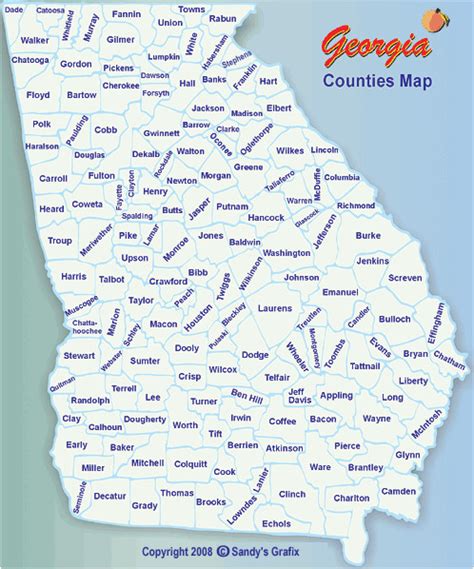 County Map Of North Georgia Secretmuseum