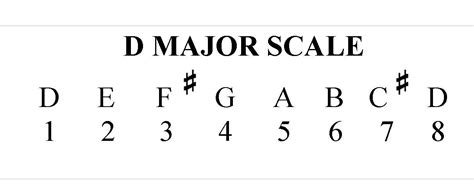 D Major Scale Note Information And Scale Diagrams For Guitarists